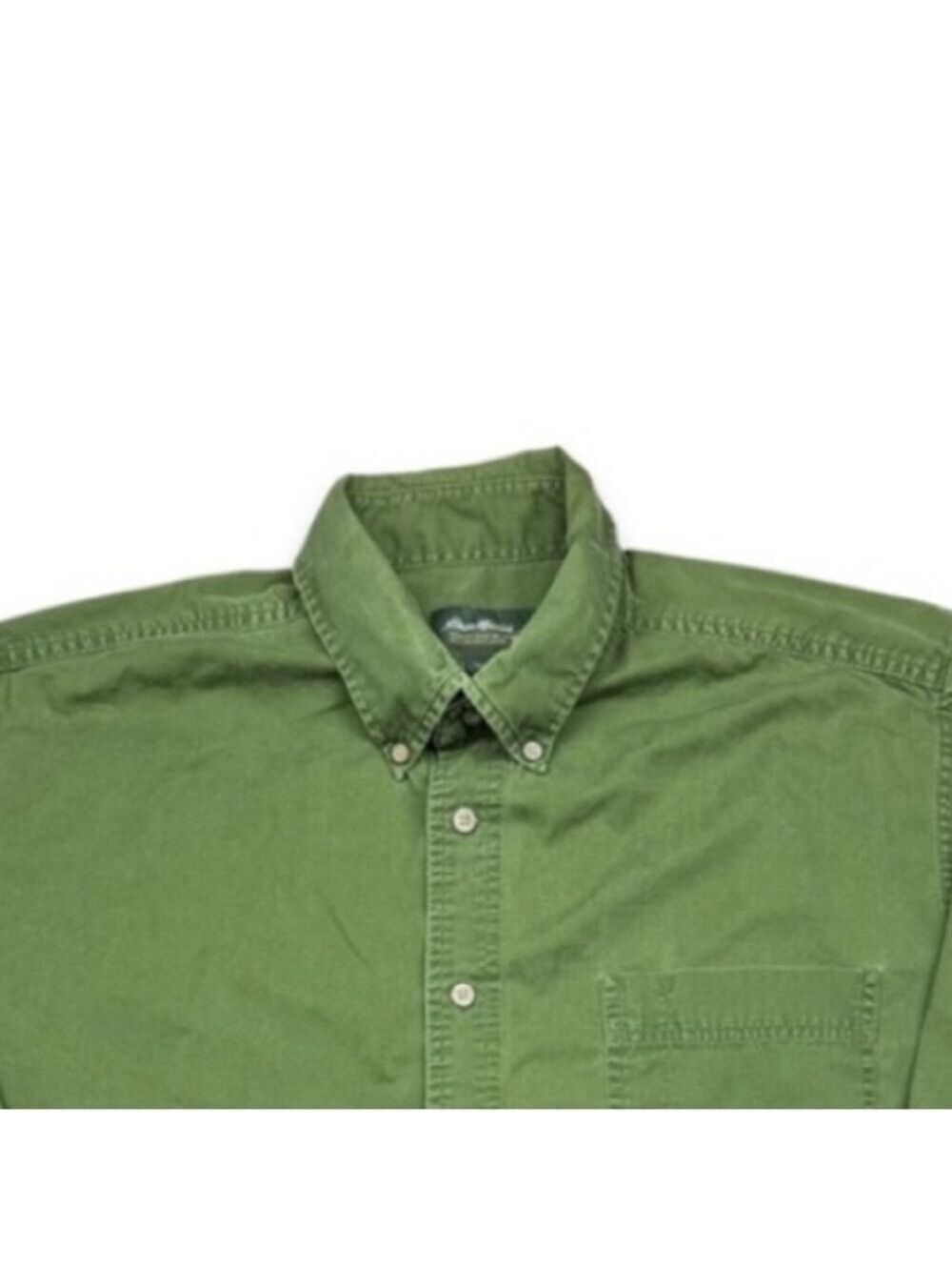 Eddie Bauer Men’s Button Down Shirt Large Long Sleeve Green Outdoor Business